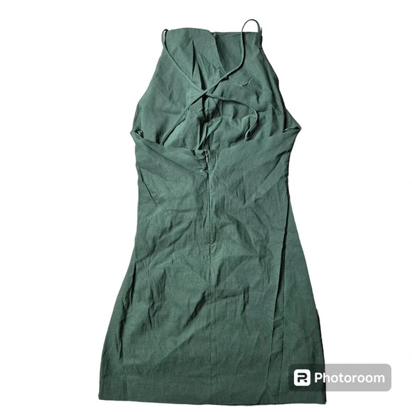 Zara Green High Neck Mini Dress - Picture 5 of 8